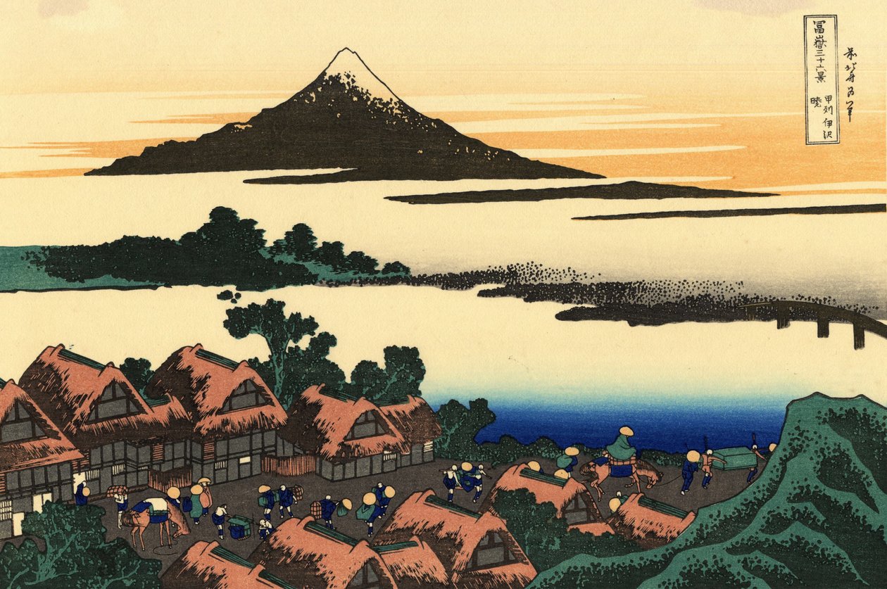 Kōshū Isawa no Akatsuki Dawn på Isawa i Kai -provinsen av Katsushika Hokusai