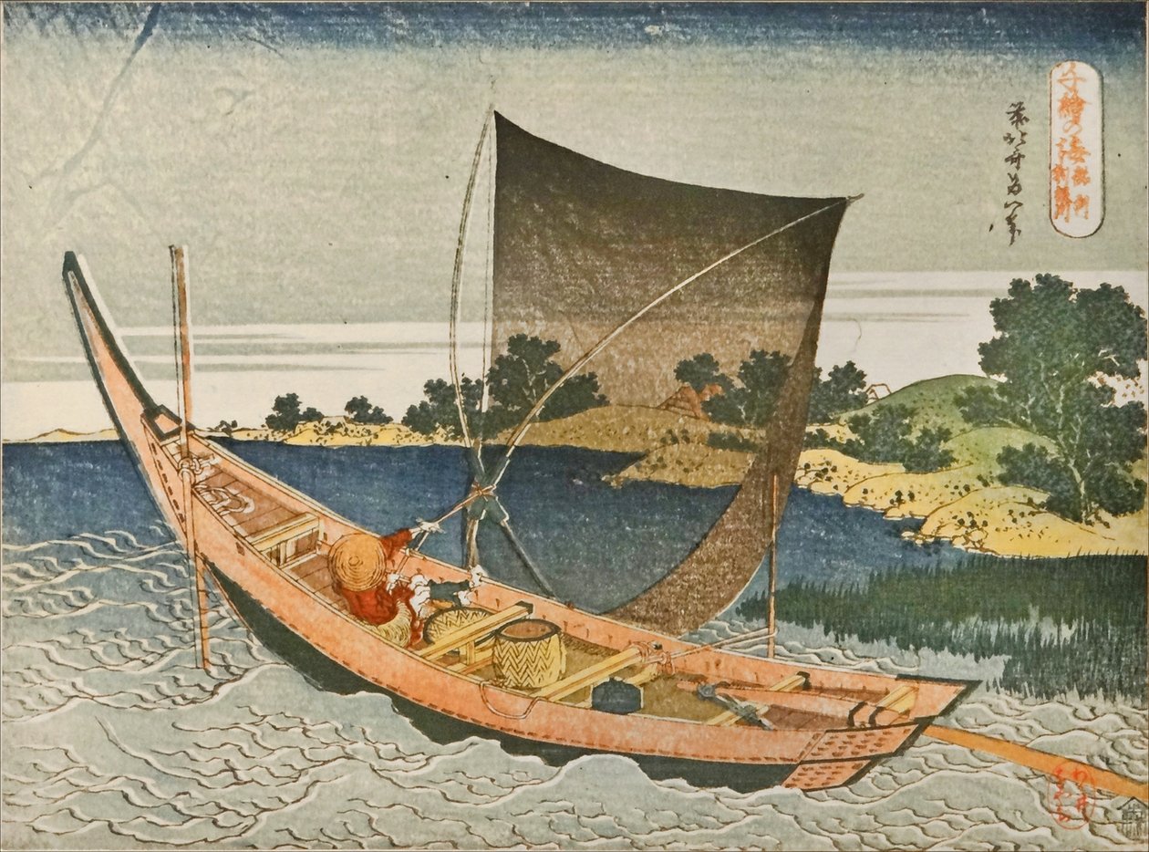 Tone -elven i Kazusa -provinsen av Katsushika Hokusai
