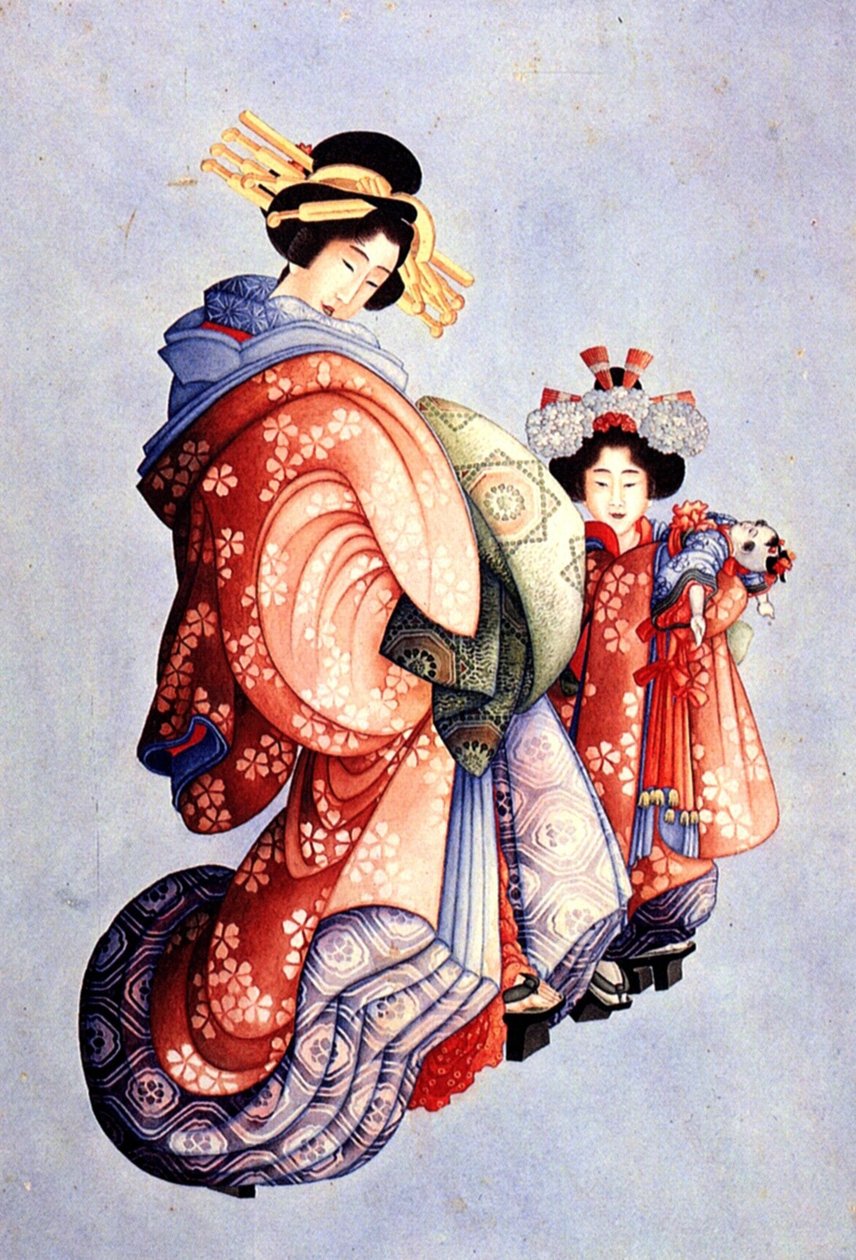 Oiran plan d skallet av Katsushika Hokusai