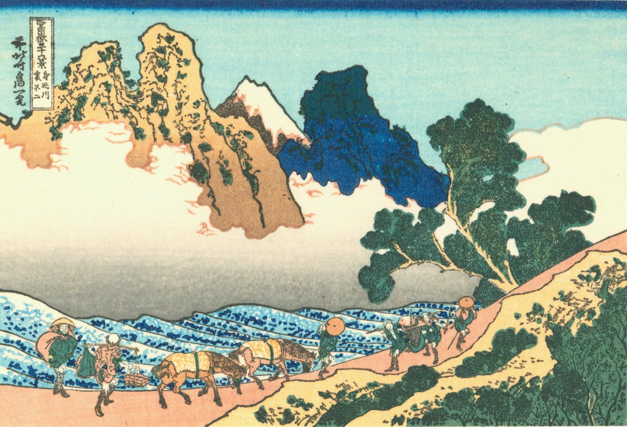 Baksiden av Fuji fra Minobu -elven av Katsushika Hokusai