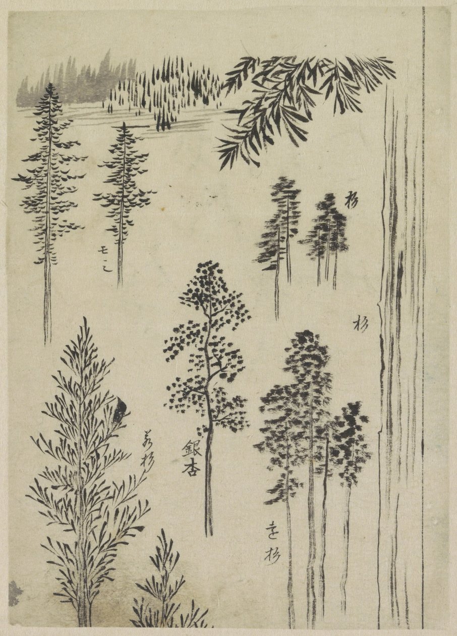 Landskap med trær av Katsushika Hokusai (possibly)