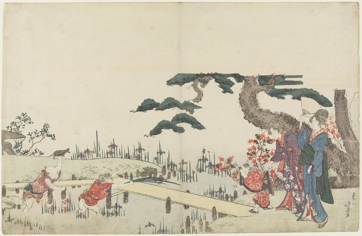 (Iris Garden), 1800-1808 av Katsushika Hokusai