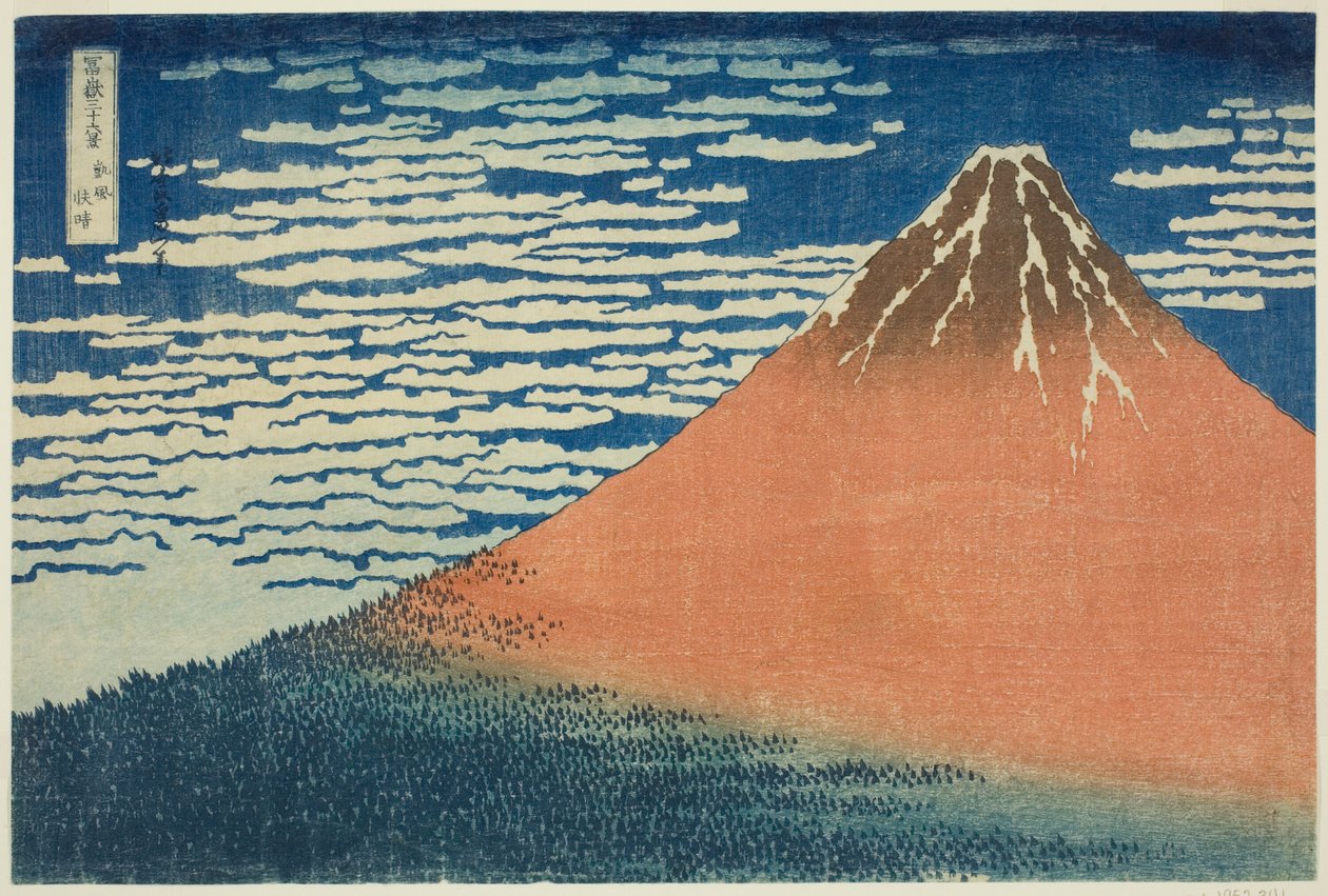 En mild bris på en fin dag (Gaifu kaisei), fra serien "Thirty-six Views of Mount Fuji (Fugaku sanjurokkei)" av Katsushika Hokusai