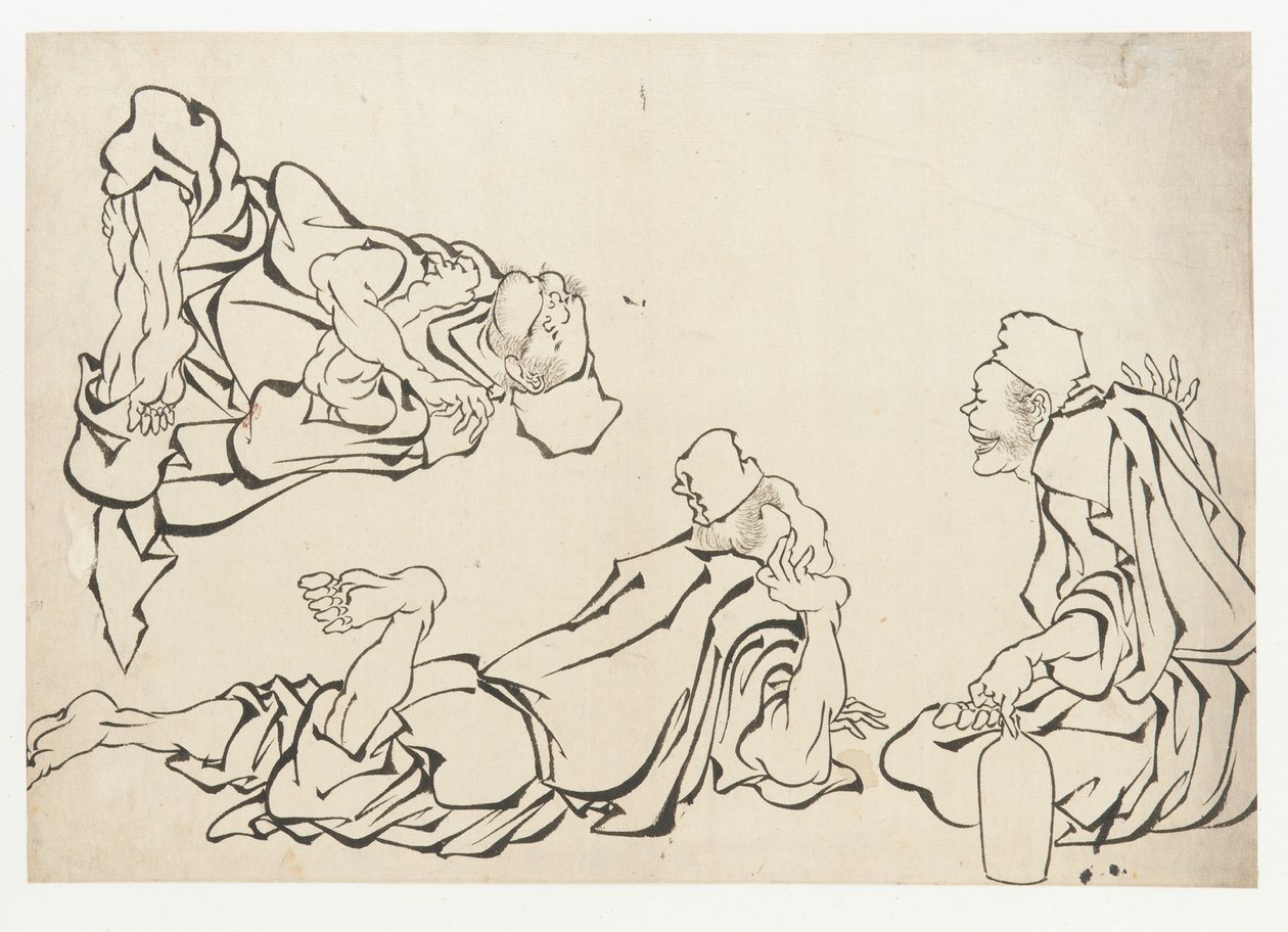 En sake-kamp, sent på 1700-tallet - begynnelsen av 1800-tallet. av Katsushika Hokusai