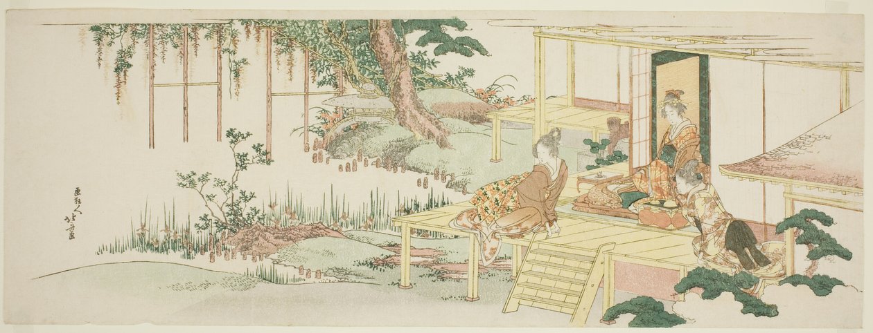Beundrer blåregn av Katsushika Hokusai