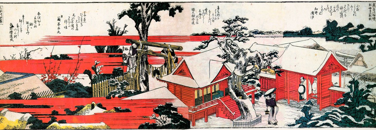 Ved bredden av Sumida-elven. av Katsushika Hokusai