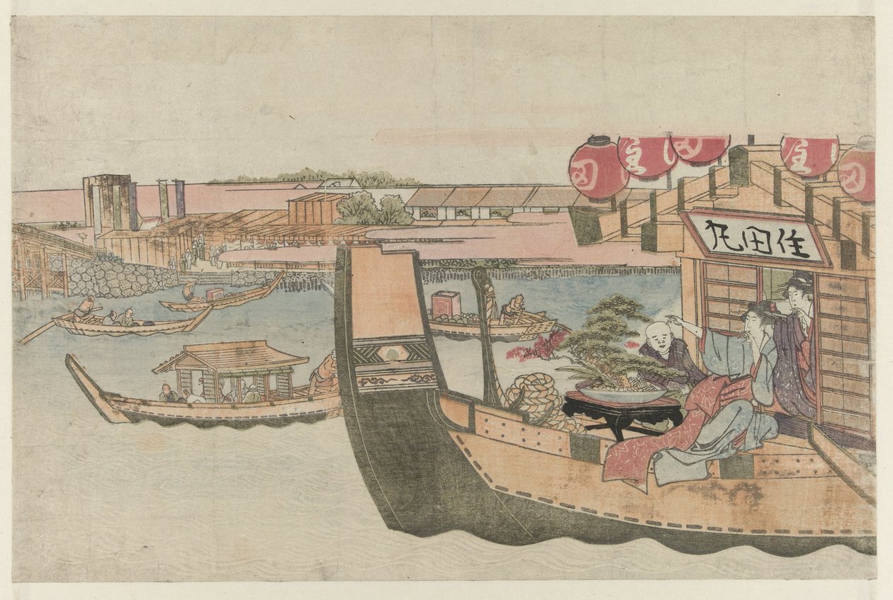 Båtliv på Sumida-elven av Katsushika Hokusai