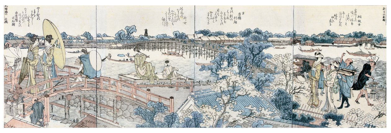 Landskapsscener fra Ehon Sumidagawa Ryogan Ichiran av Katsushika Hokusai