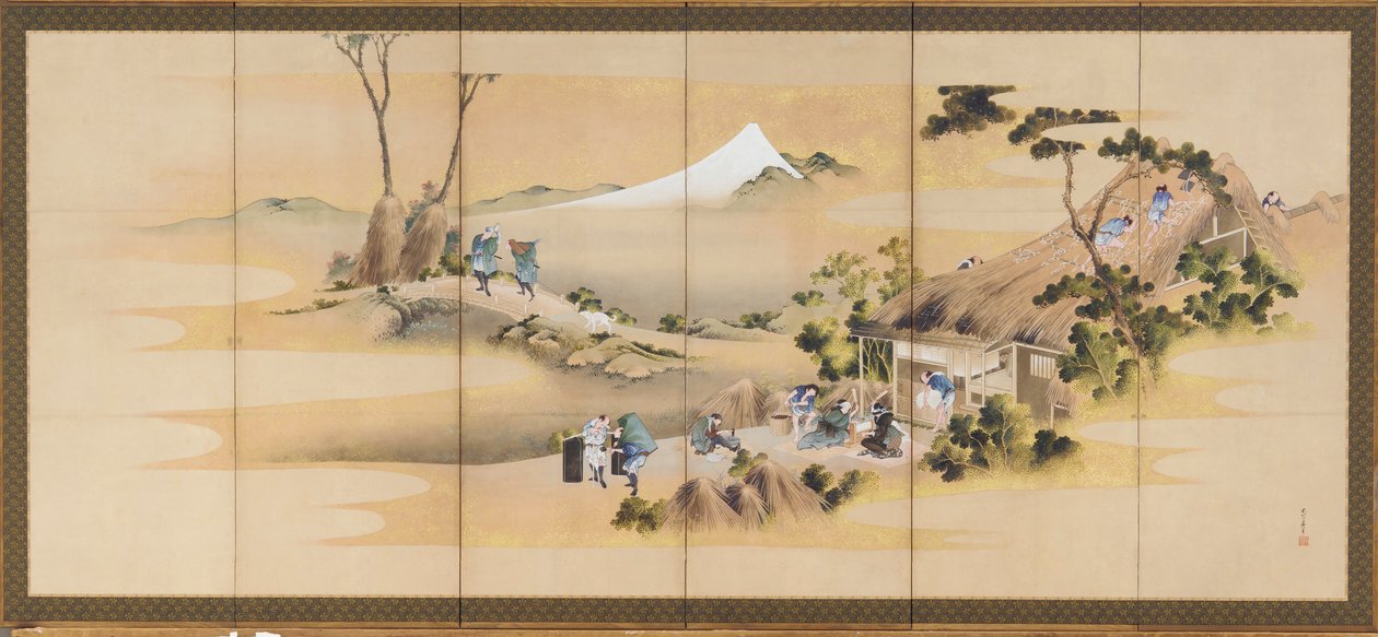 Country Scenes og Mount Fuji, en av et par, Edo-perioden, ca. 1830-1832. av Katsushika Hokusai