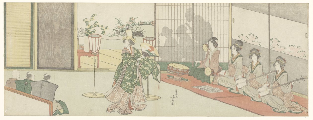 Danseforestilling av Katsushika Hokusai