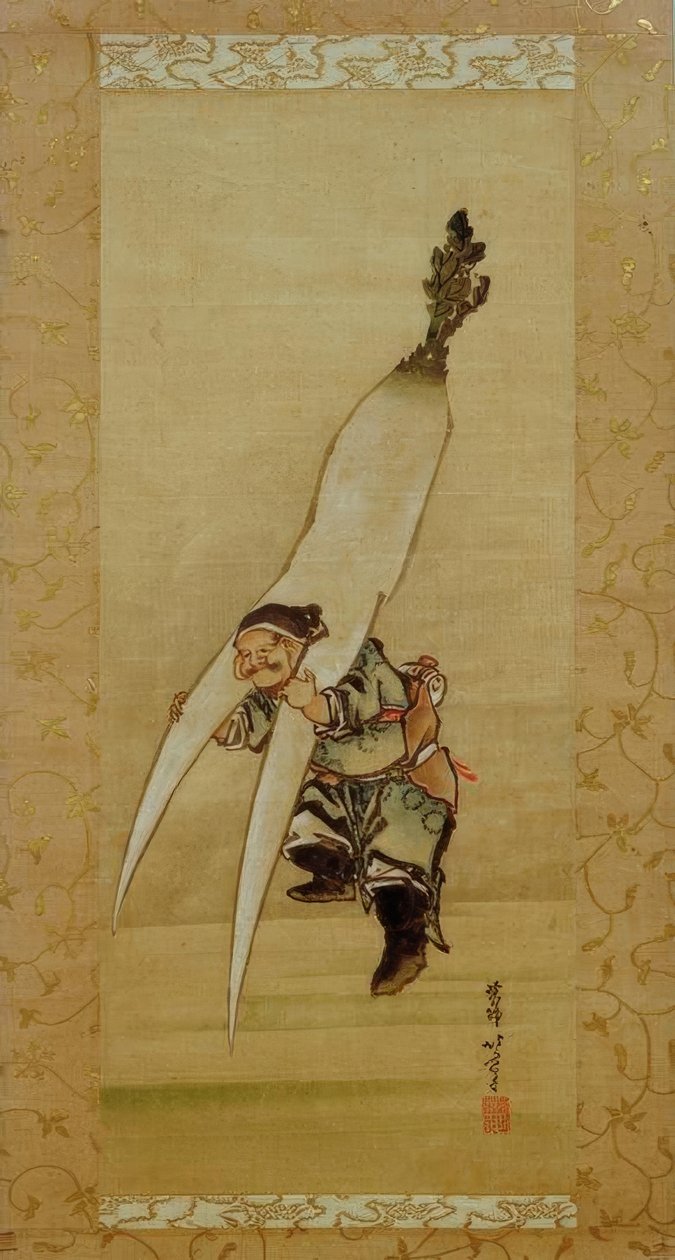 Lykkeguden Daikoku med den gigantiske reddiken av Katsushika Hokusai