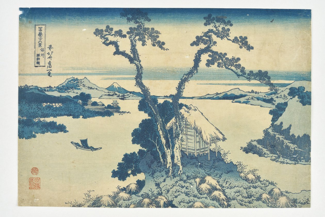 Suwa-sjøen i Shinshū-provinsen, fra serien «36 utsikter over Fuji-fjellet» av Katsushika Hokusai