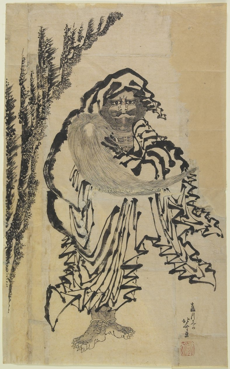 Dharma, midten av 1700- og midten av 1800-tallet av Katsushika Hokusai