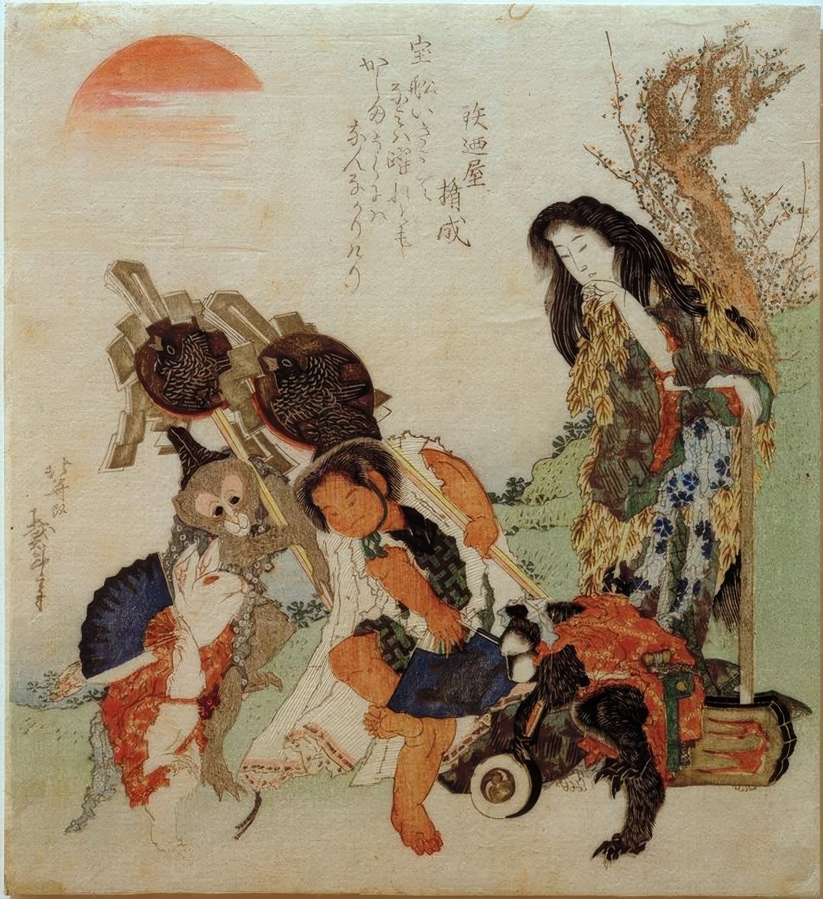 Fjellkvinnen og Kintarô av Katsushika Hokusai