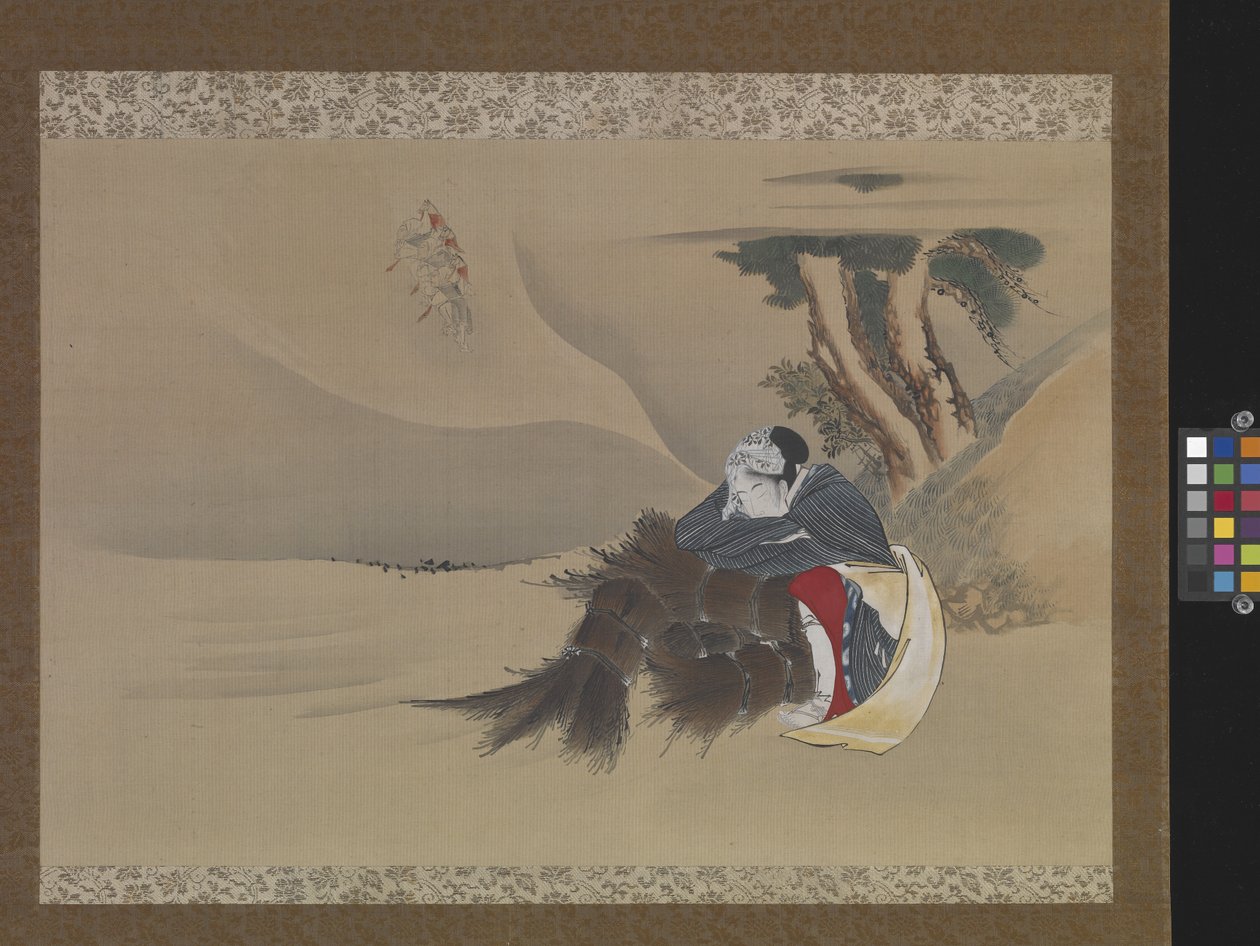 Dream Of The Rush Gatherer (blekk, farger på silke) av Katsushika Hokusai