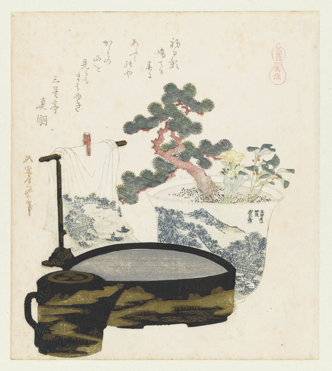 En hesteamulett Mayoke (tittel på objekt) En serie med hester (serietittel) Umazukushi (serietittel på objekt) av Katsushika Hokusai