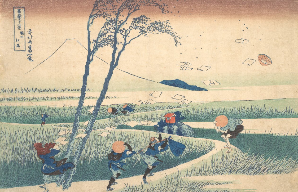 Ejiri i Suruga-provinsen Sunshu Ejiri, fra serien Thirty-six Views of Mount ..., ca. 1830-32. av Katsushika Hokusai