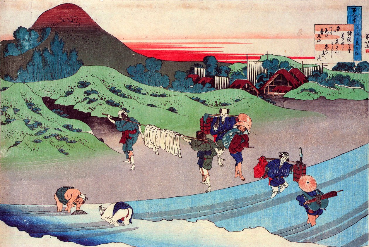 Fra serien Hundred Poems by One Hundred Poets: Jito Tenno, c1830. av Katsushika Hokusai