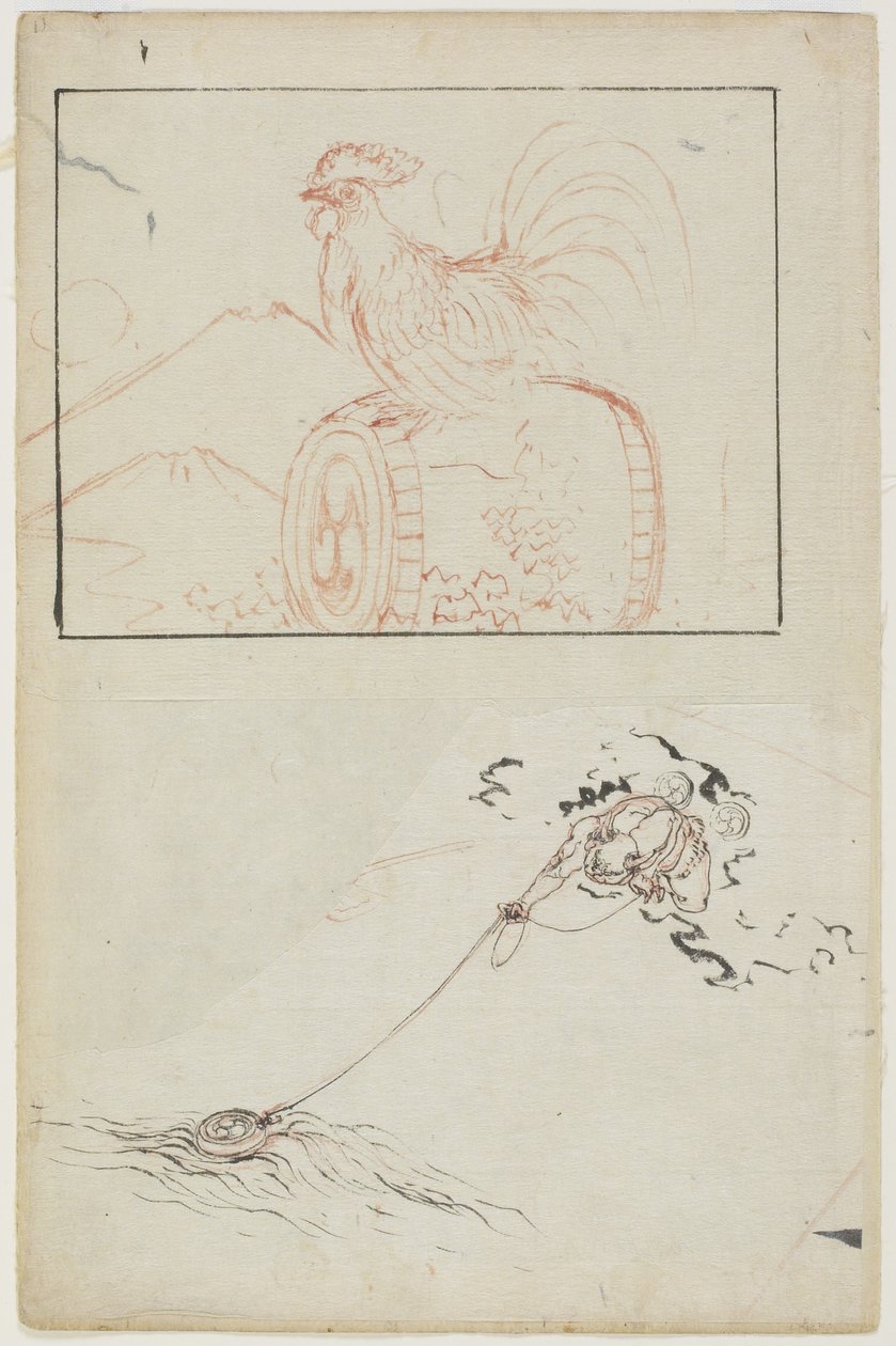 tordenguden og trommen hans av Katsushika Hokusai