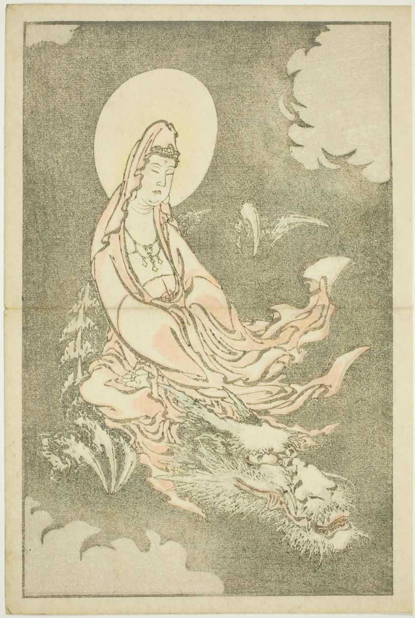 Goddess Riding a Dragon, fra The Picture Book of Realistic Paintings of Hokusai (Hokusai shashin gafu) av Katsushika Hokusai