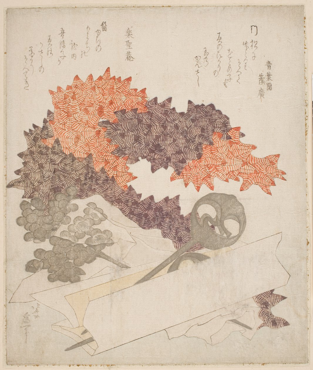 Hårpynt, ca. 1820 (treblokktrykk) av Katsushika Hokusai
