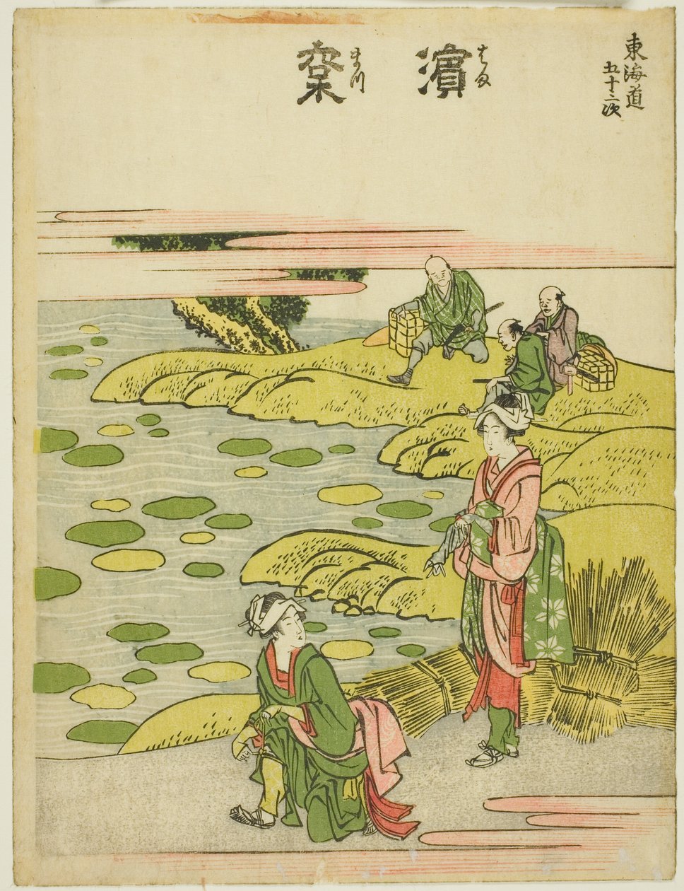 Hamamatsu, fra serien "Fifty-three Stations of the Tokaido (Tokaido gojusan tsugi)" av Katsushika Hokusai