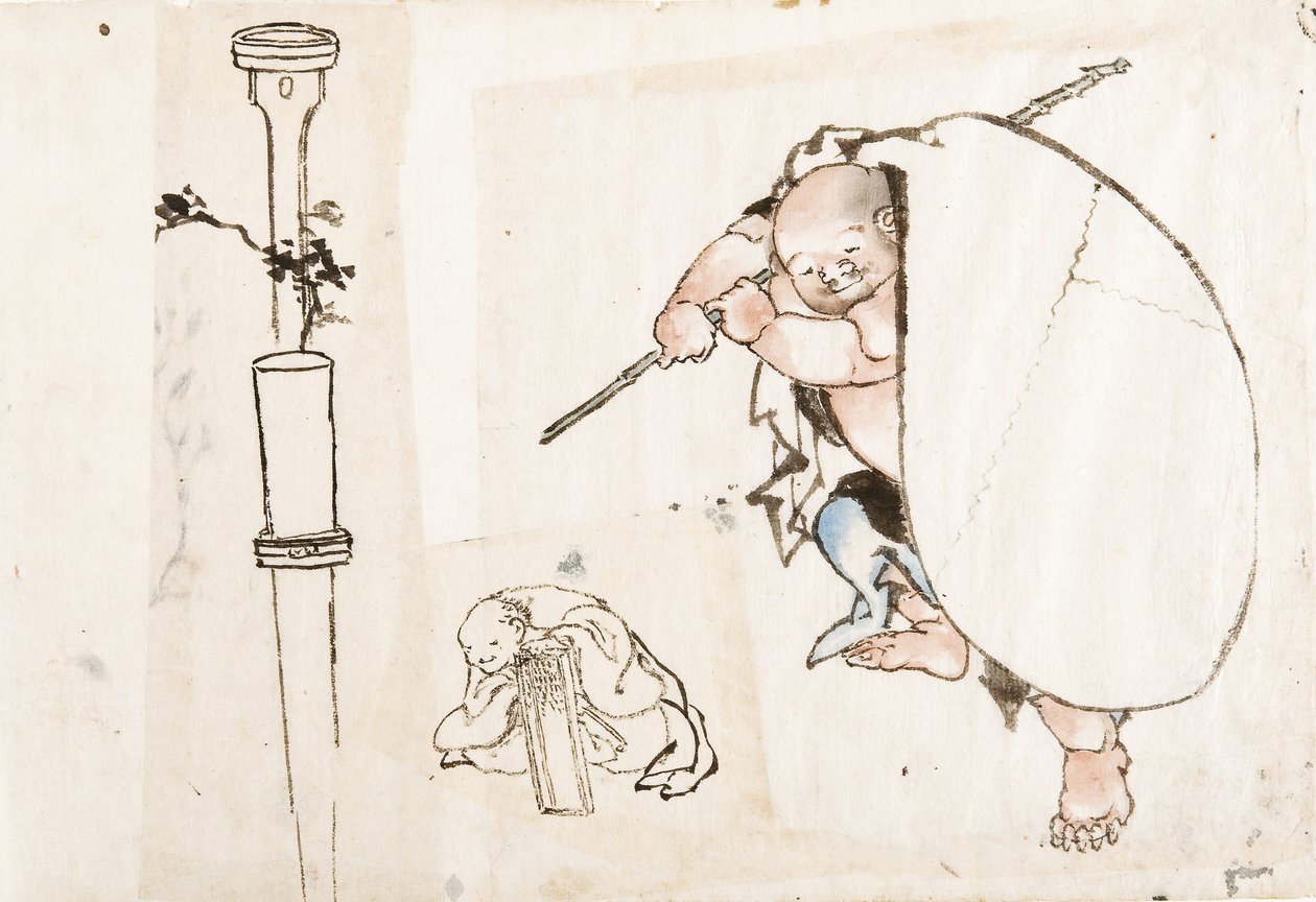 Hotei, første kvartal av 1800-tallet.. av Katsushika Hokusai