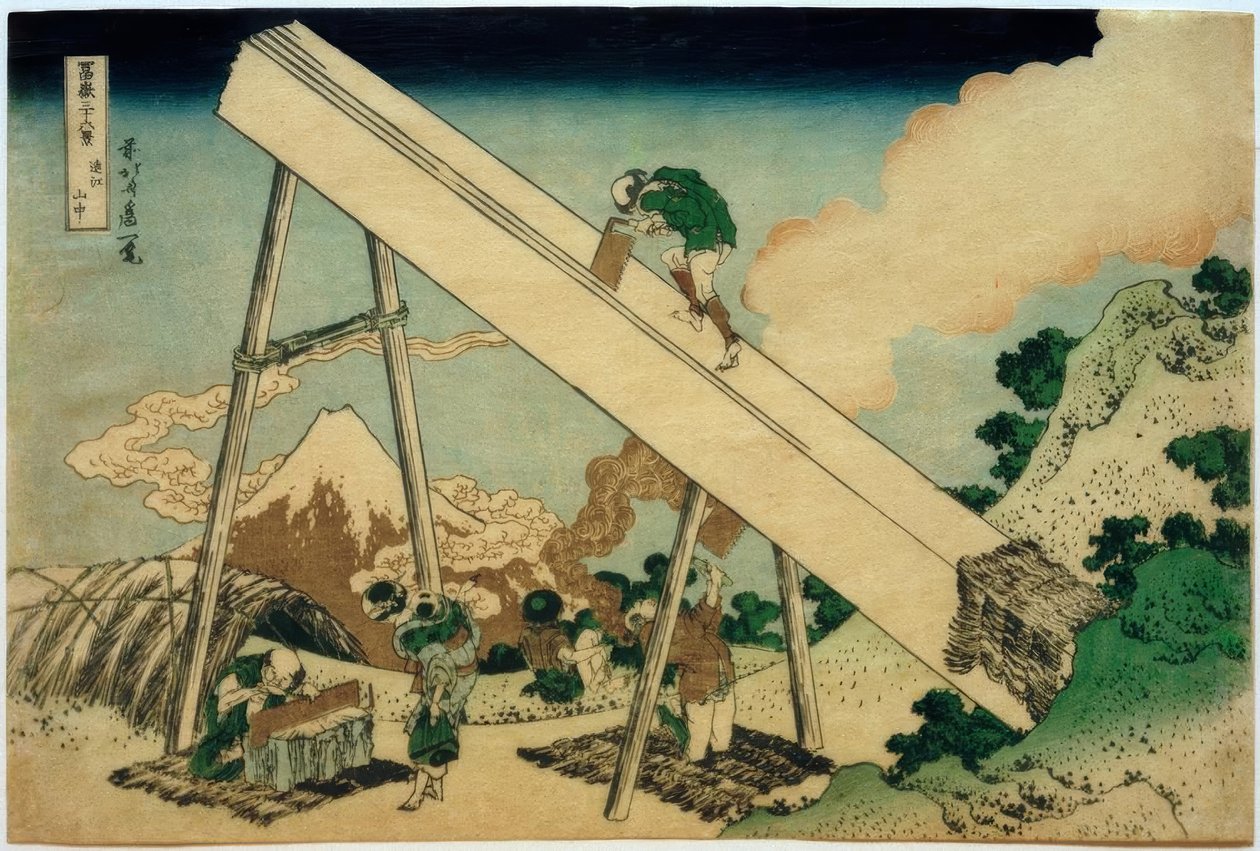 I fjellene i Tôtômi av Katsushika Hokusai