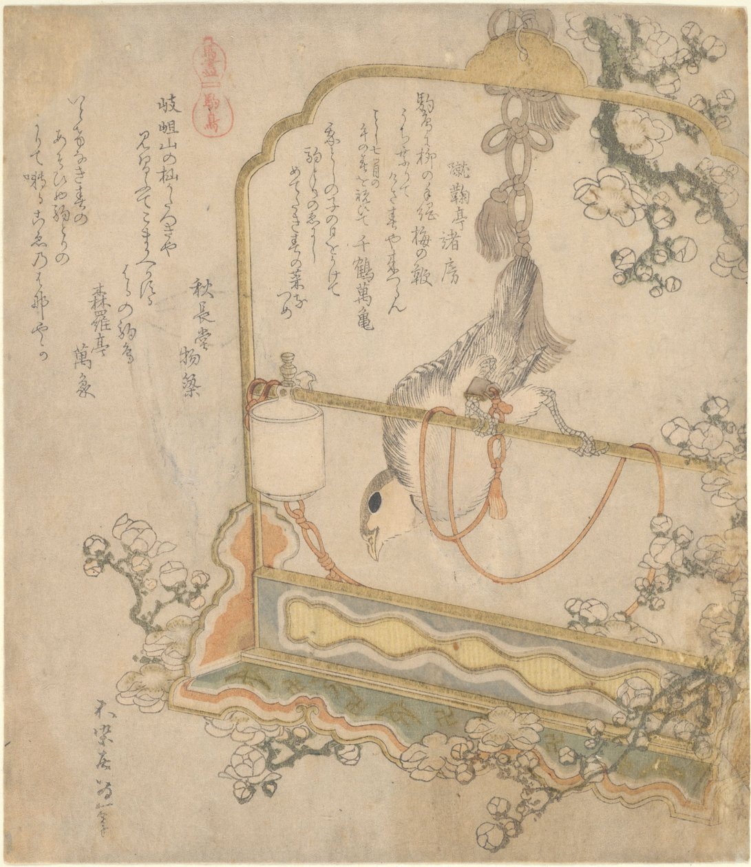 Japansk rødstrupe, fra serien «All Kinds of Horses» av Katsushika Hokusai