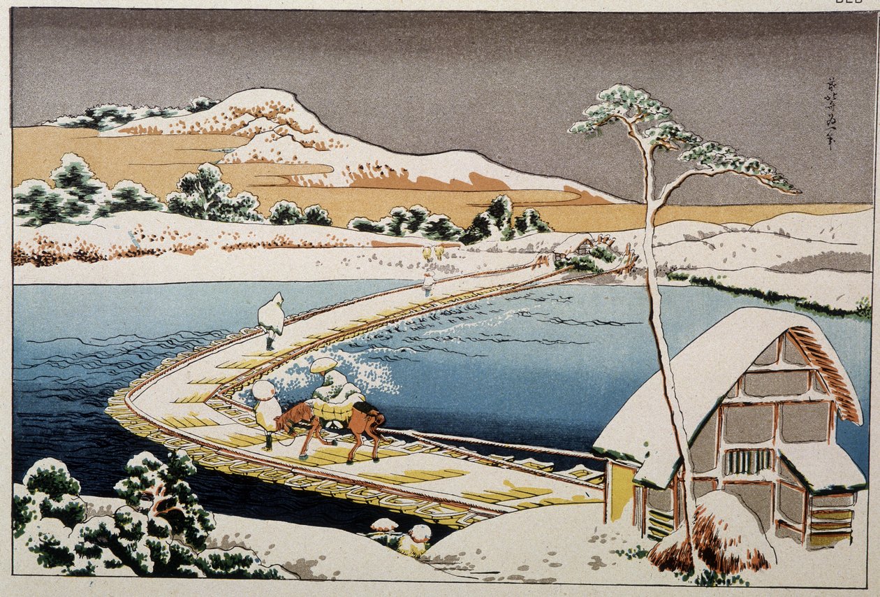 Japansk landskap - trykk av Hokusai (trykk) av Katsushika Hokusai