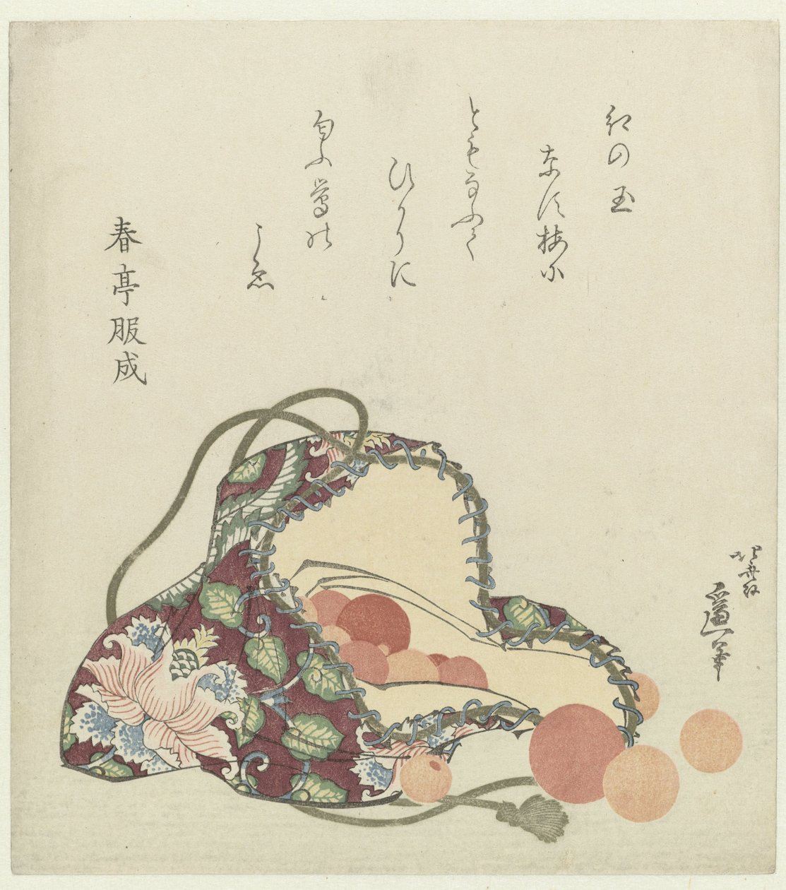 Kvartsperler med brokadepose av Katsushika Hokusai