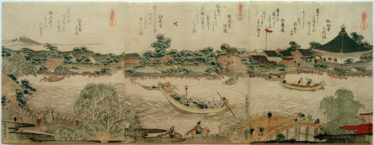 Kulthalle des Komagata-Tempels av Katsushika Hokusai
