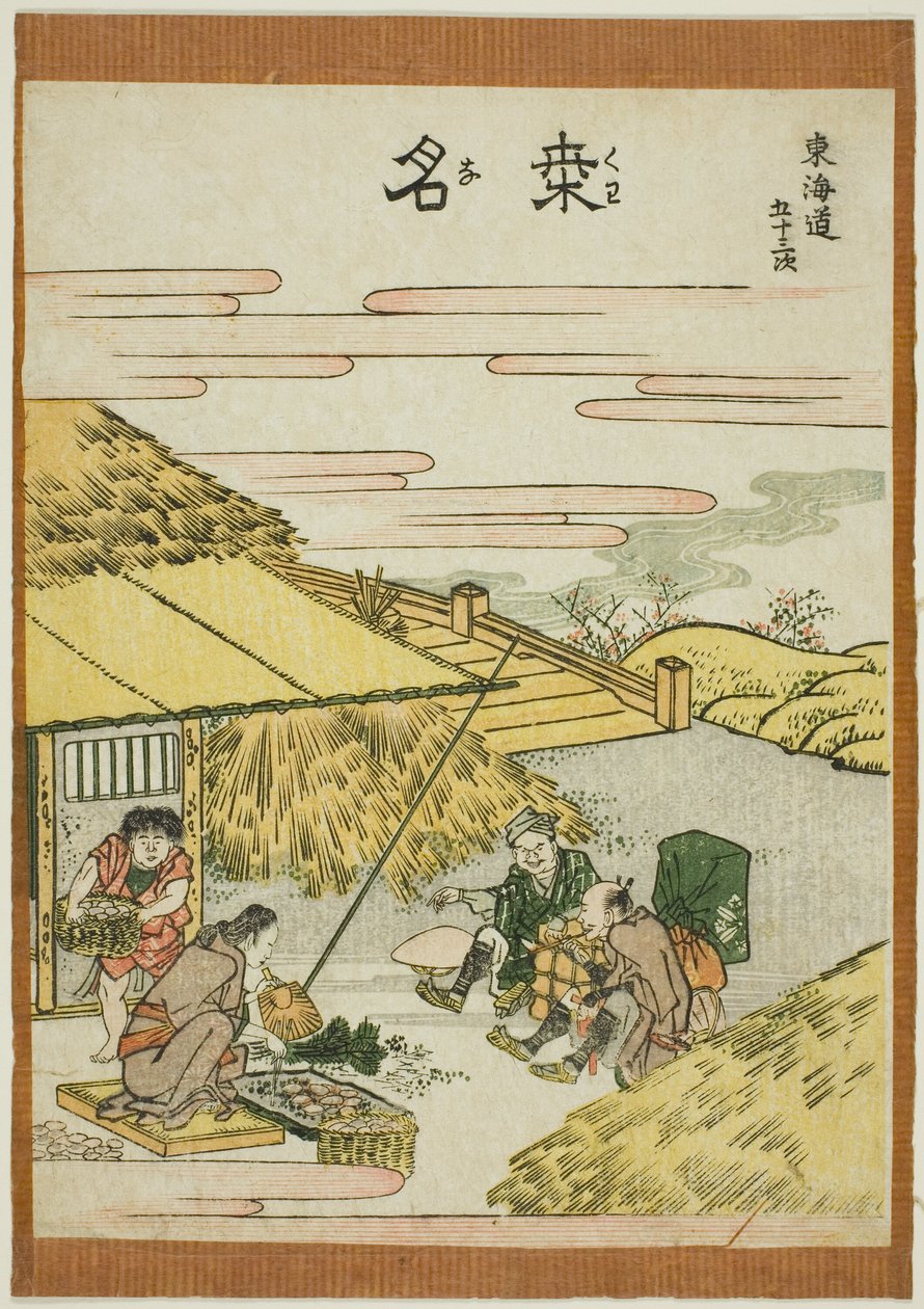 Kuwana, fra serien "Fifty-three Stations of the Tokaido (Tokaido gojusan tsugi)" av Katsushika Hokusai