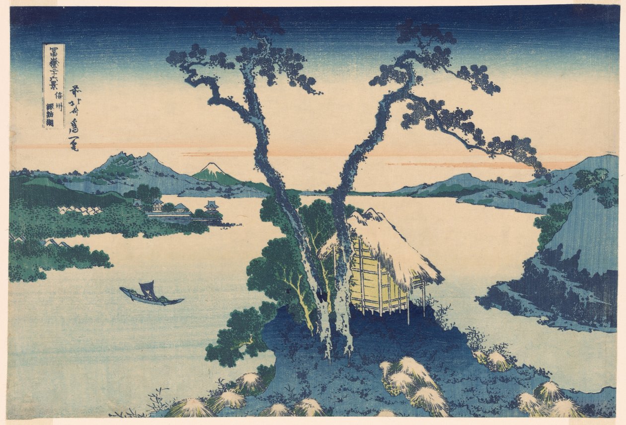 Shinano Shinano P Lovinse (ny art Lake Suwa), fra serien ``Tierty Mr. x Views Of Mount Fuji (Fugaku Usaju Rokukatsu)