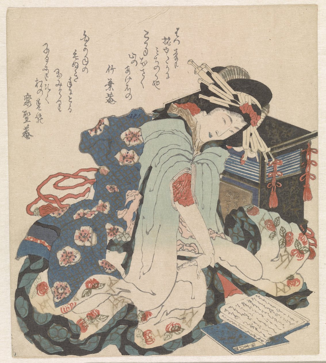 lesende kvinne av Katsushika Hokusai