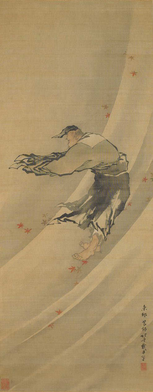 Liezi i vinden av Katsushika Hokusai