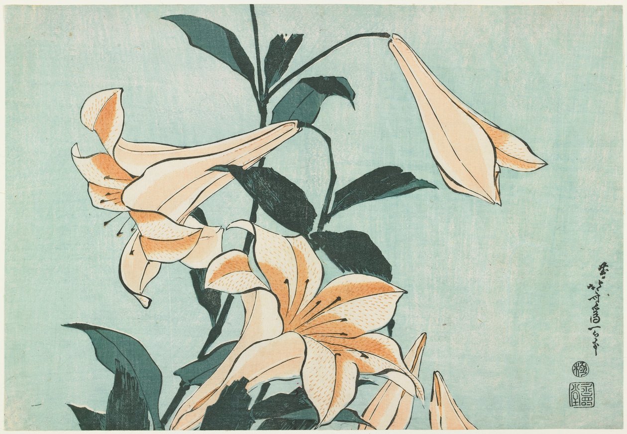 Liljer av Katsushika Hokusai
