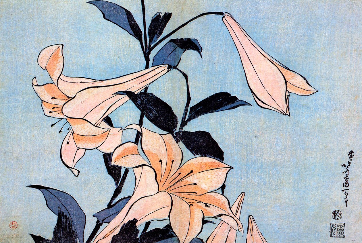 Liljer, c1830. av Katsushika Hokusai