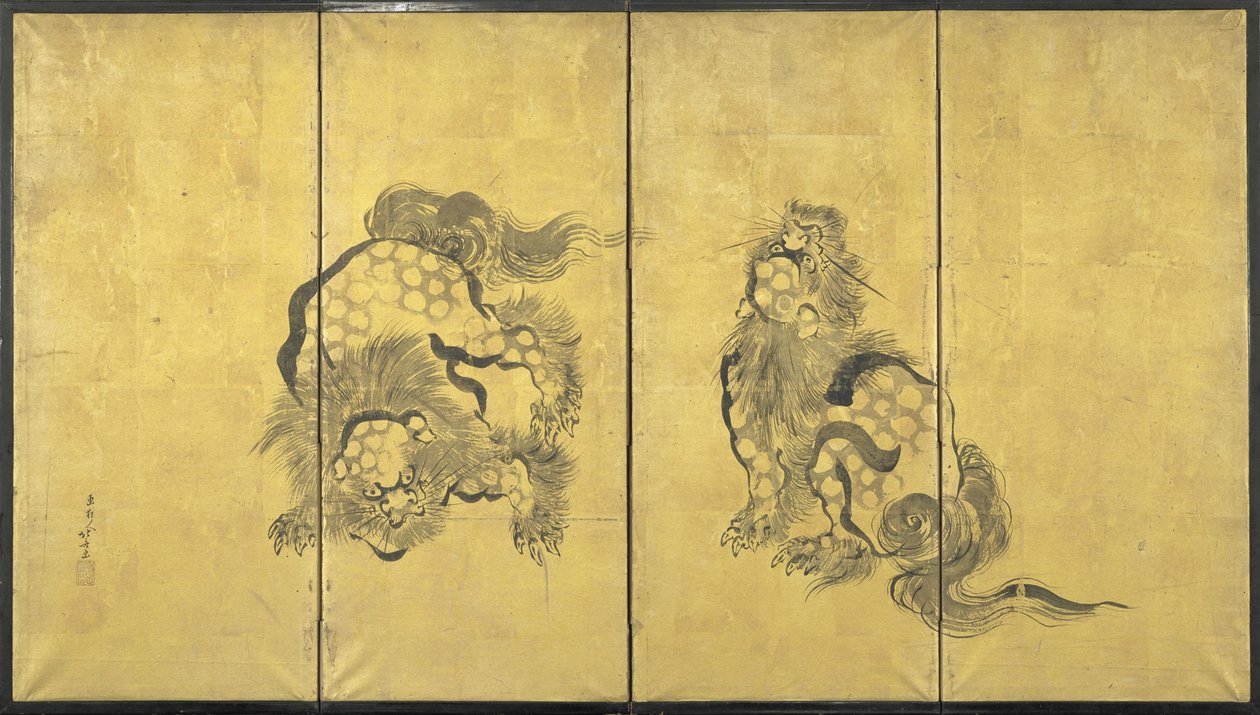 Lions av Katsushika Hokusai