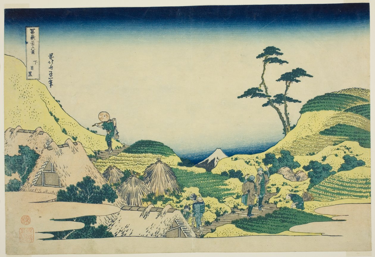 Nåvel, Meguro (Shimo Meguro), fra Te-seriens ``Tierty Mr. x Vie ws Of Mount Fuji (Fugaku Usaju Rokukei)