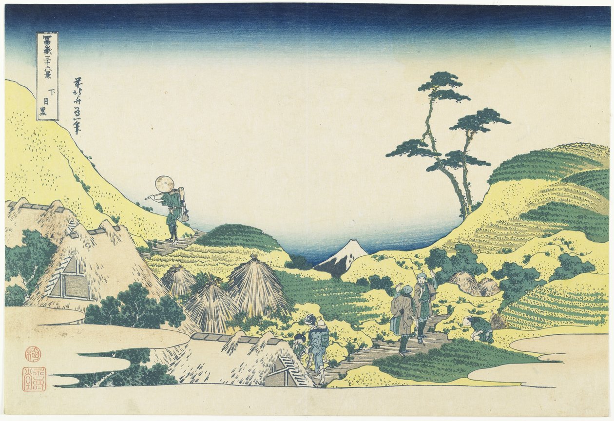 Nedre Meguro, 1831-1834 av Katsushika Hokusai