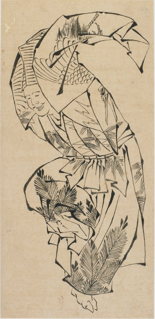 Mannlig danser, Manzai, sent på 1700-tallet - begynnelsen av 1800-tallet. av Katsushika Hokusai