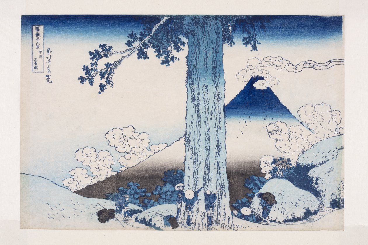Mishima Pass i Kai-provinsen (Koshu Mishima-goe) (farget treblokktrykk) av Katsushika Hokusai