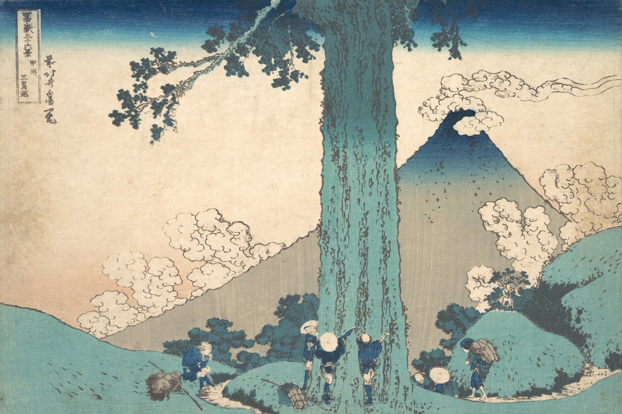 Mishima Pass i Kai-provinsen Koshu Mishima goe, fra serien Thirty-six Views ..., ca. 1830-32. av Katsushika Hokusai