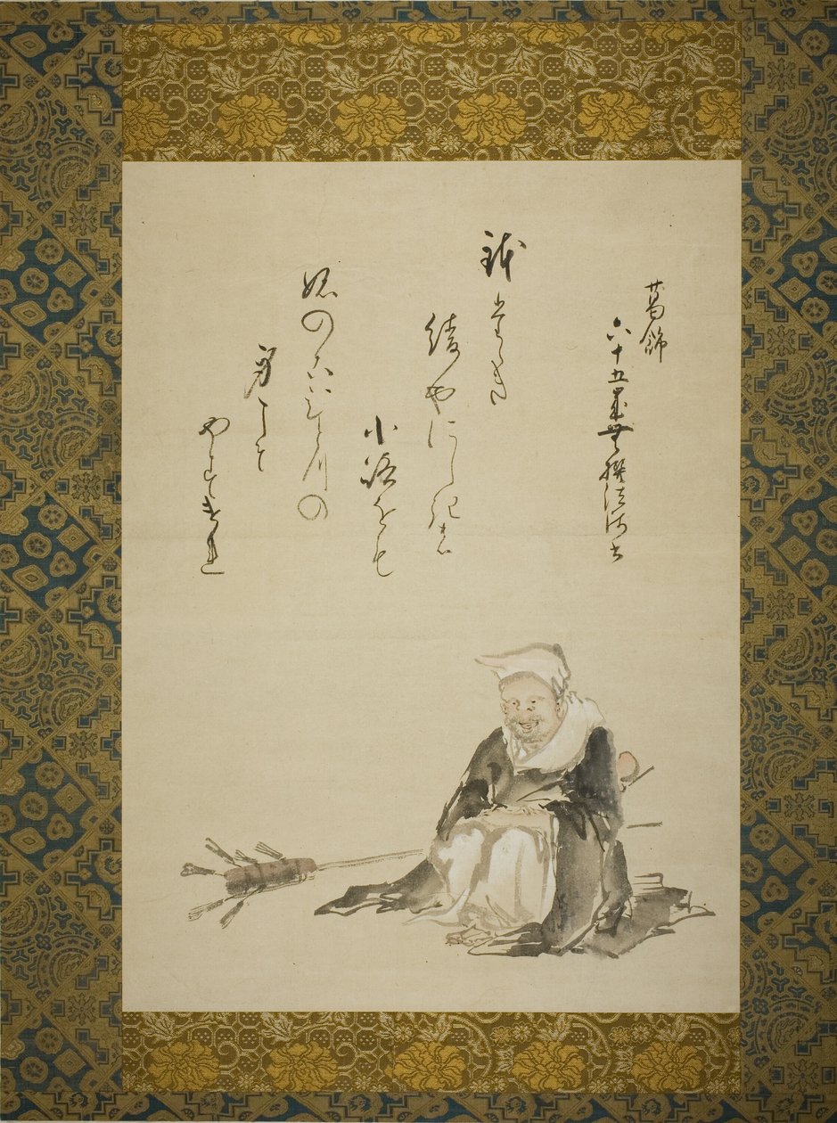 Munk som selger seremonielle tevisper av Katsushika Hokusai
