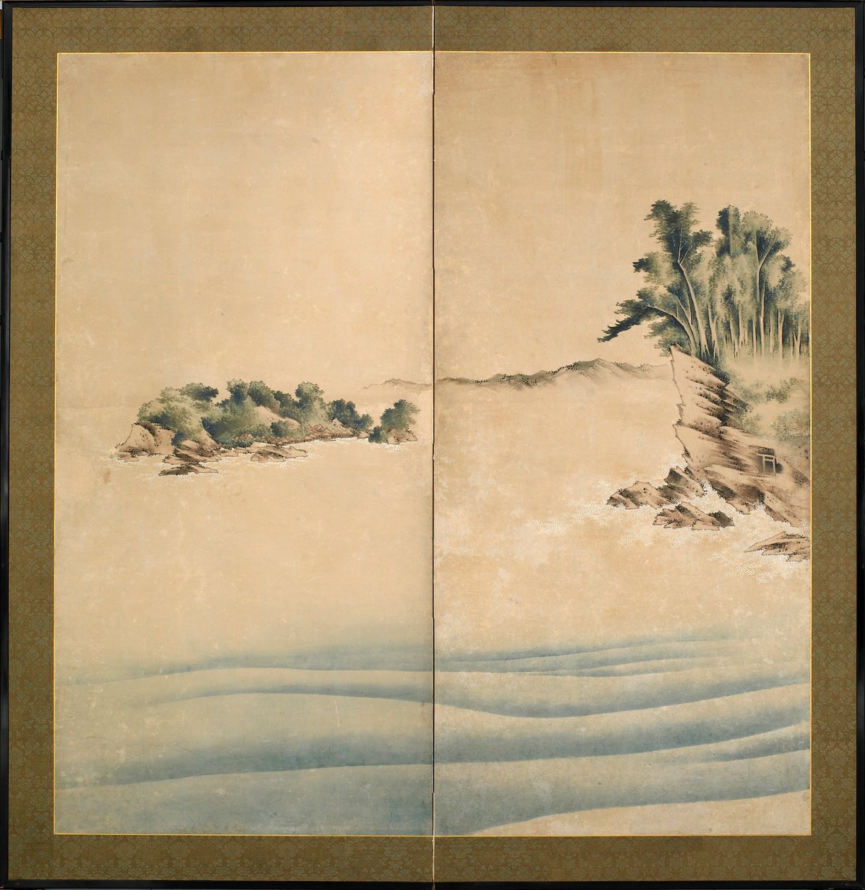 Mount Fuji og Enoshima, Edo-perioden, ca. 1825 (blekk og farger på papir) av Katsushika Hokusai