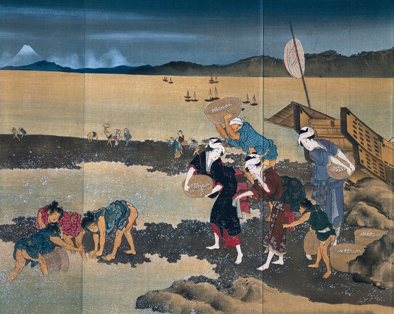 Blåskjellfiske av Katsushika Hokusai