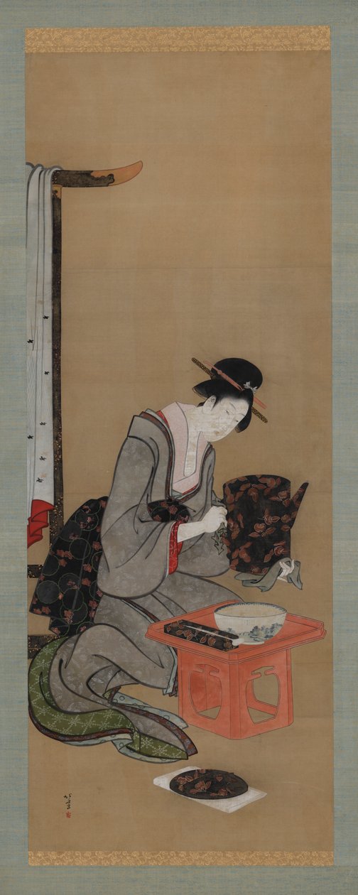Egendefinert nyttår: Sminke på nyttårsmorgenen, Edo-perioden, ca. 1806-1811. av Katsushika Hokusai