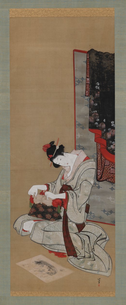 Nyttårsskikk: Ønske om en lovende nyttårsdrøm, Edo-perioden, ca. 1806-1811. av Katsushika Hokusai