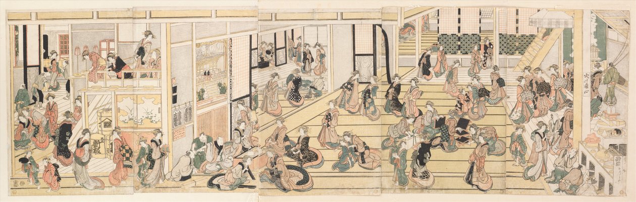 Nyttårsdag på Ōgiya-bordellet i Yoshiwara av Katsushika Hokusai